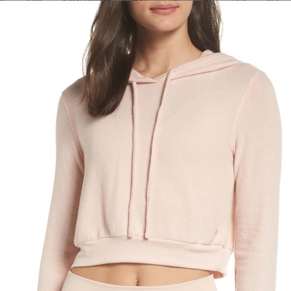 ALO Yoga Tops - NEW Alo Yoga Cropped Getaway Hoodie Peach Size L
